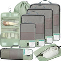 BAGAIL 4 Set/6 Set/8 Set Compression Packing Cubes Travel Accessories Expandable Packing Organizers(HalfMesh, 8-MatchaGreen) by BAGAIL