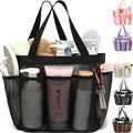 Fammart Mesh Shower Caddy Portable for College Dorm Room Essentials, Odorless Polyester Large Shower Tote Bag with Dual Handles, 8-Pocket Quick-Dry Toiletry Organizer for Travel, Beach, Camping, Gym by Fammart