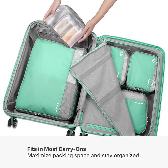 Traveler's Choice Cloverland Packing Cubes, 5-Piece Set, Mint - Image 3