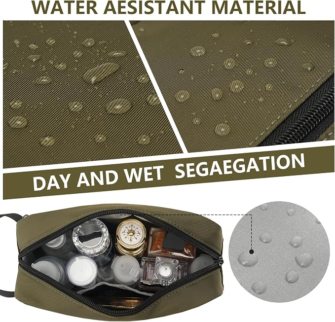 Travel Toiletry Bag for Men & Women, Hanging Cosmetic Organizer | Water-Resistant Fabric, Sturdy Handle, Lightweight Dopp Kit – Bathroom Toiletries, Makeup, Shaving, Grooming & Accessories - Image 3