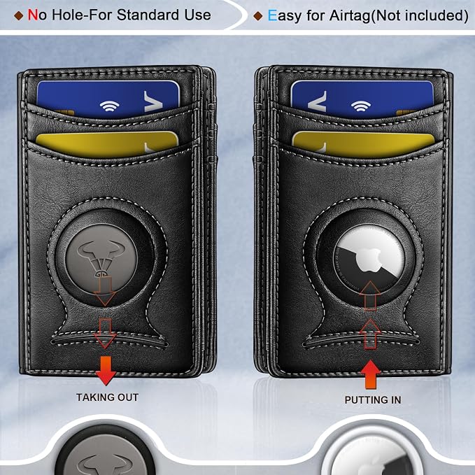 BULLIANT Magnetic Slim Leather Airtag Wallet Money Clip For Men 12Cards | RFID Blocking | Easy Access | Gift Boxed | Pocket Fit - Image 4