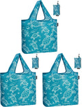 HOLYLUCK Reusable Grocery Bags,Heavy Duty Foldable Shopping Tote Bag (Standard, 3 Turtle) by holyluck