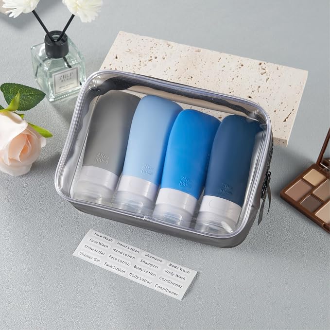 INSFIT Travel Bottles for Toiletries, TSA Approved 3oz Travel Size Containers, BPA Free Leak Proof Squeezable Silicone Tubes for Shampoo Conditioner Lotion Body Wash with Labels - Image 7