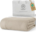 Threadmill Luxury Cotton Blankets for Twin Size Bed | All-Season 100% Cotton Twin Blanket for Bed | Herringbone Soft & Cozy Fall Thermal Blanket, 350GSM, 68x92 inches | Sand by ThreadmillHomeLinen