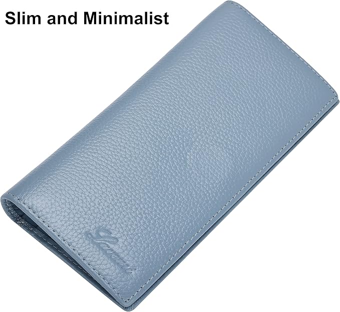 Ultra Slim Thin Leather Women Wallet RFID Blocking Credit Card Holder Bifold Long Ladies Billfold - Image 2