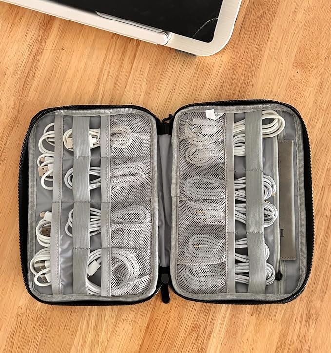 Cord Organizer Travel, Cable Bag, Electronics Organizer Travel Case, Tech Carrying Pouch, Charger Carrying Case, Tech Gifts, Black 11B - Image 4