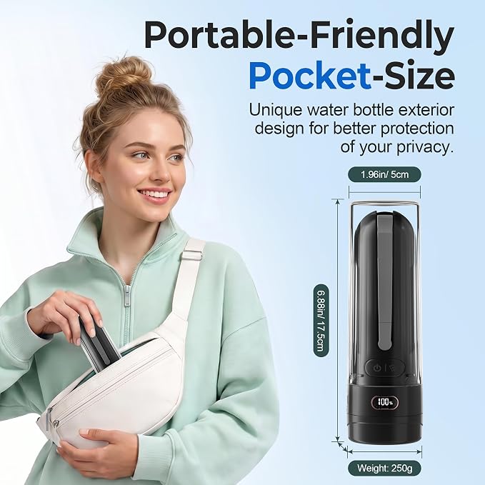 Electric Portable Bidet – Rechargeable Travel Bidet for Women Postpartum Care & Personal Hygiene | 3 Pressure Modes for Home Travel & Camping, Black - Image 7