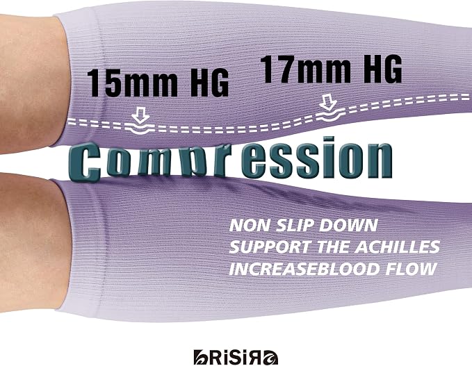 BRISIRA Coolmax Cooling Compression Socks for Women 2 Pairs Knee High 15-20 mmHg Arch Support for Nurse Pregnancy Flying | 2 Pair, Arch Support, Anti Blister, Breathable, Moisture Wicking, Cushioned, Flying, Nurses, Pregnancy, Travel - Image 4