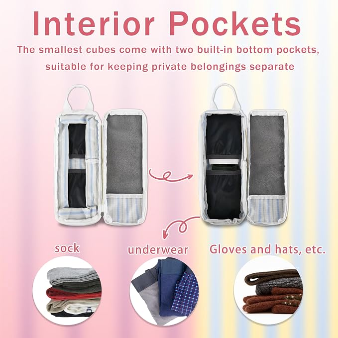 7 Pcs Compression Packing Cubes Travel for Suitcases, Luggage Organizer Washable Storage Bags Set for Backpack Travel- Packaging Cubes for Carry-Ons and Storage - Image 5