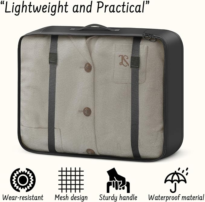 9 Set Packing Cubes for Travel Essentials - Lightweight Carry-On Luggage Organizer Bags with Shoe, Clothes & Laundry Bags for Airplane, Family & Business Travel, Black - Image 4