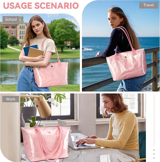 KALIDI Tote Bag for Women Nylon Top-Handle Purse,Large Capacity Shoulder Hobo handBag with Zipper Leisure Foldable Weekend - Image 7