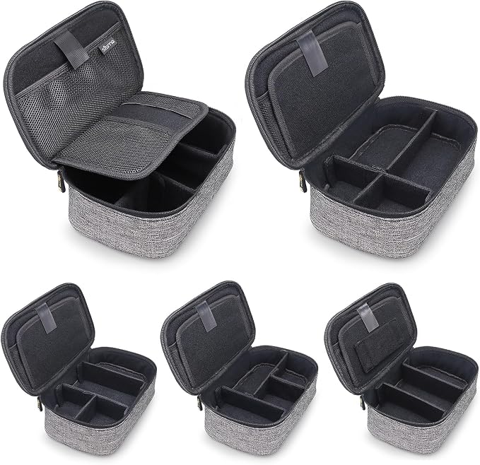 Travel Electronics Organizer Small Carrying Case for Cables Phone Chargers USB Plugs Power Cords Earbuds Adapter Tech Accessories Pouch -Grey - Image 3