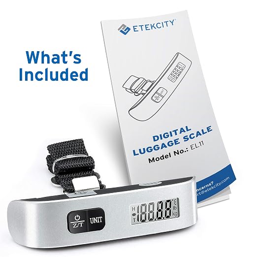 Etekcity Luggage Scale, Travel Essentials, Digital Weight Scales for Travel Accessories, Portable Handheld Scale with Temperature Sensor, Rubber Paint, 110 Pounds, Battery Included,2Pack | Travel Essentials, Air Travel, Suitcase, Hanging Hook, Rubber G... - Image 9