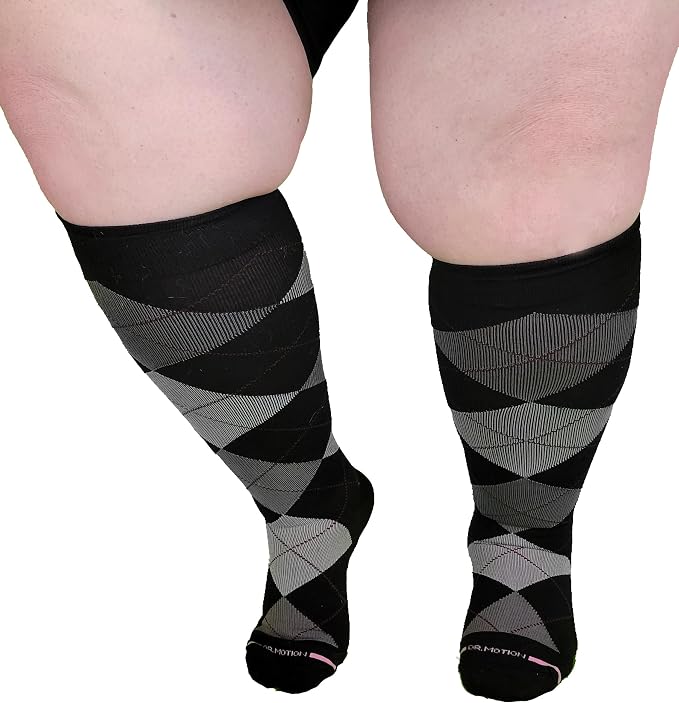 Dr. Motion 4 Pairs Women's Plus Size Wide Calf Compression Knee High Socks Graduated Support - Image 2