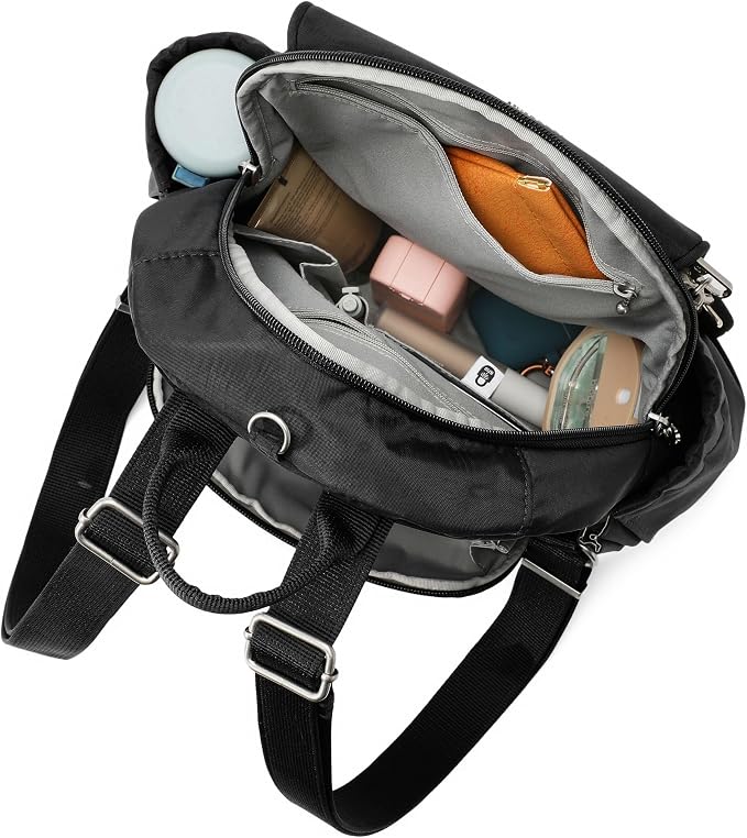 Securtex® Journey Anti-Theft Backpack - Lightweight 10.6"x10.2" RFID Travel Bag w/Locking Zippers, Compact Daypack - Image 5
