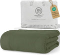 Threadmill Luxury Cotton Blankets for Twin Size Bed | All-Season 100% Cotton Twin Blanket for Bed | Herringbone Soft & Cozy Fall Thermal Blanket, 350GSM, 68x92 inches | Olive by ThreadmillHomeLinen