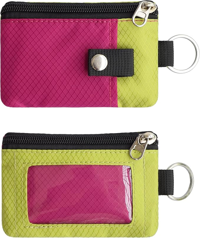 CHENSPRX Minimalist RFID Blocking Small Wallet with ID Window,WaterResistant Zip Id Case Wallet with Lanyard Keychain for Cards,Cash,Travel,Women,Men - Image 3