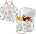 VENO 2 Pack Small Cooler Insulated Lunch Bag Reusable Grocery Shopping Bag | Collapsible Lunch Box Tote for Women Men w/ Handles, Dual Zippers, 9L Capacity for Work Office Picnic Beach (Pastel Forest) by Veno