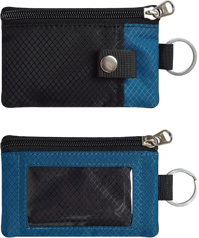 CHENSPRX Minimalist RFID Blocking Small Wallet with ID Window,WaterResistant Zip Id Case Wallet with Lanyard Keychain for Cards,Cash,Travel,Women,Men - Image 3
