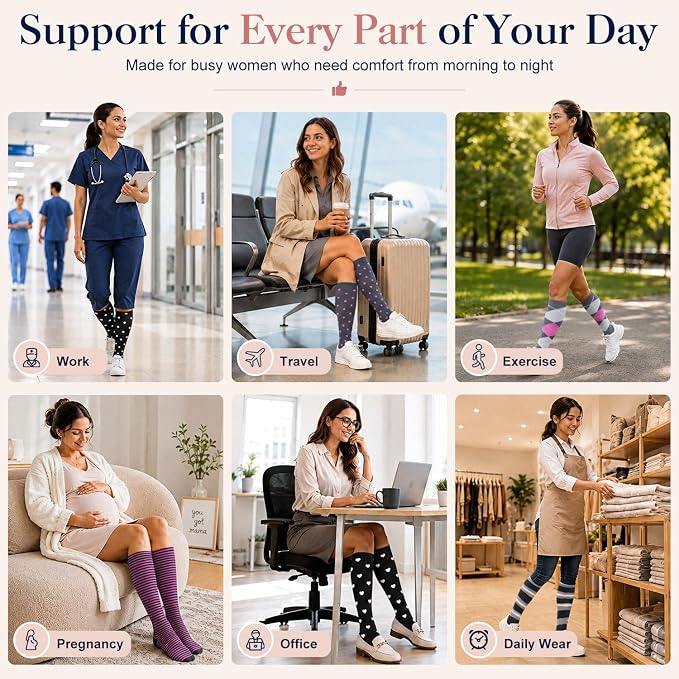 COOLOVER Copper Compression Socks for Women and Men(6 Pairs)-Best Support for Running, Athletic, Travel - Image 7