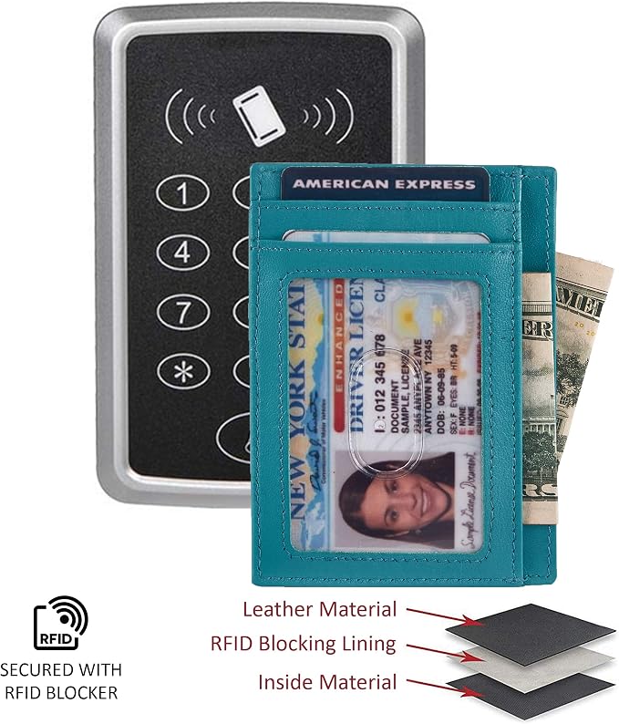 Front Pocket Wallet for Men Women Slim Minimalist Real Leather RFID Blocking Credit Card Holder - Image 3