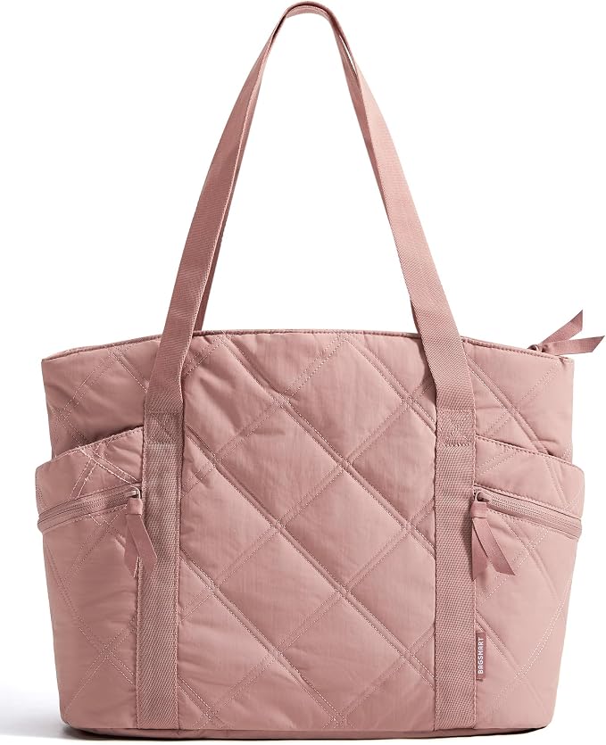 BAGSMART Crush Tote Bag for Women, 20L Puffer Work Tote with Zipper | Quilted Nurse Hospital Bag For Travel College Gym - Image 8