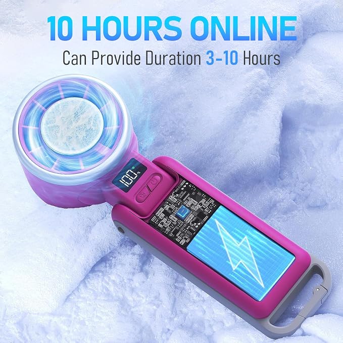 PlayHot Portable Handheld Cooling Fan, Travel Essentials, Gifts for Women | Instant Cooling, 10m/s Airflow, 5-Speed, 10H Max, USB-C Rechargeable, LED Display, 3-in-1 Foldable for Cruise, Beach Vacation - Image 5