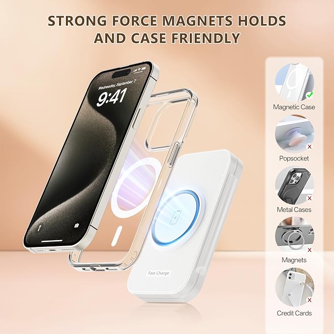 2026 Traveling Portable Wireless Mag-Safe Fast Charging Station | Magnetic 3 in 1 Charger for iPhone 17 16 15 14 13 12 Pro Max Plus,Apple Watch Series & Air pods 4 3 2 Pro-Gifts for Family - Image 4