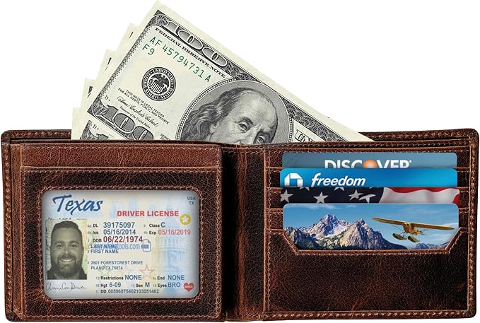 BULL GUARD RFID Blocking Bifold Wallets for Men with 2 ID Windows and 10 Credit Cards Slots Premium Security Full Grain Leather High Capacity Credit Card Wallet - Image 3