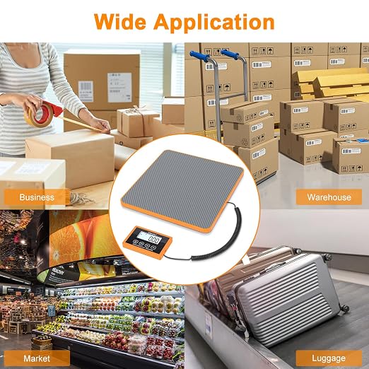 THINKSCALE Shipping Scale, 440lb, 10g/1oz Postal Scale, Hold/Tare | Carbon Fiber Platform – Anti-Slip & Lightweight, Backlit LCD Easy Read, for Packages & Mail. Battery + AC adapter included - Image 7
