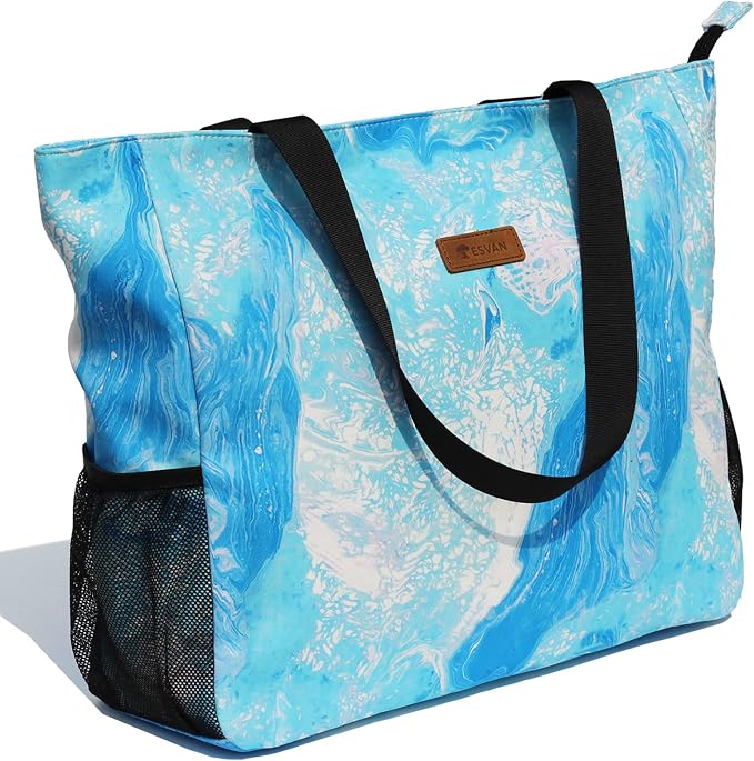 ESVAN LARGE BEACH BAG Water Resistant Lightweight 20 inch Women Oversize Tote Bag for Gym Beach Travel Pool Yoga Nurse by ESVAN