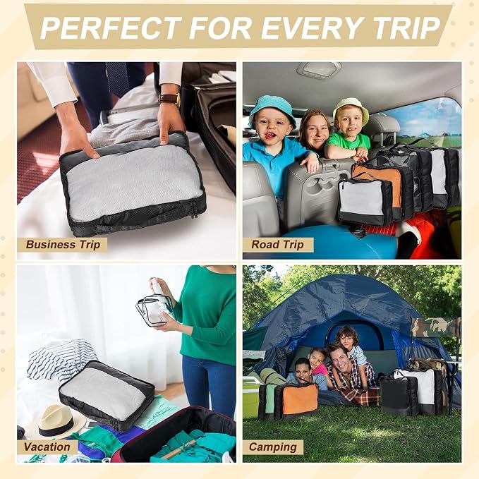 5 Pcs Packing Cubes for Suitcase Large Travel Cubes Carry on Luggage Organizer Bags for Clothes Accessories(Mixed,Black) - Image 7