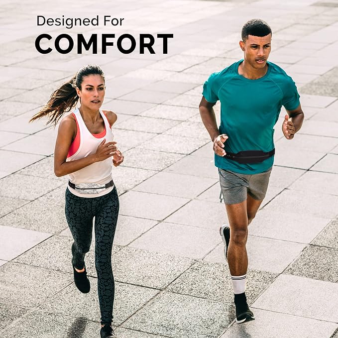 No-Bounce Slim & Secure Running Belt, Fits ALL Phones, Keys, Cards, Gels | Comfortable for Long Runs, Running Waist Pack for Men, Slim Running Belt Fanny, Comfortable for Long Runs, Adjustable Sizing - Image 4