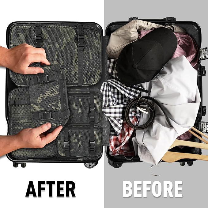 4 Set Tactical Packing Cubes ，Compressible Mesh Duffle Storage Bag,Portable Edc Molle Pouch Organizer. - Image 5