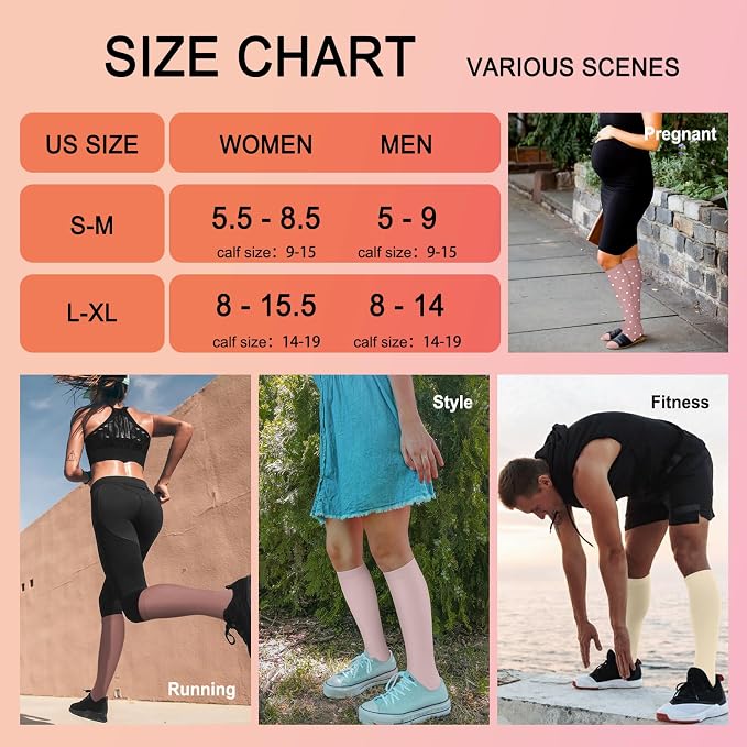4 Pairs Compression Socks for Women Circulation-Best Support for Nurses,Running,Athletic,Travel - Image 6