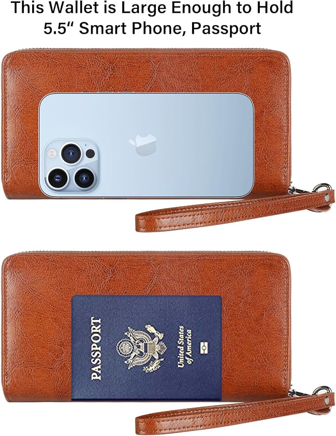 Small Compact Women Wallet RFID Blocking Genuine Leather Bifold Purse with ID Windows - Image 7