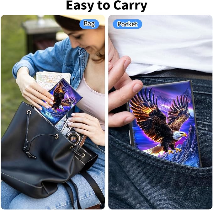 Metal Wallet,Credit Card Holder for Women Men,RFID Blocking Card Holder Wallet Mini Slim Aluminum Wallet ID Case Hard Card Case Business Card Holder Case,Eagle Mountain - Image 4