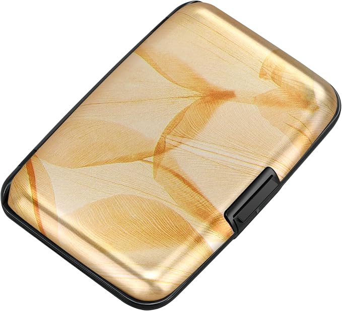 RFID Aluminum Wallet Credit Card Protector Case Holder for Men Women | Mini RFID Aluminum Wallet Credit Cards Holder Business Card Case Metal ID Case for Men Women(Autumn Leaves) by ELFISH