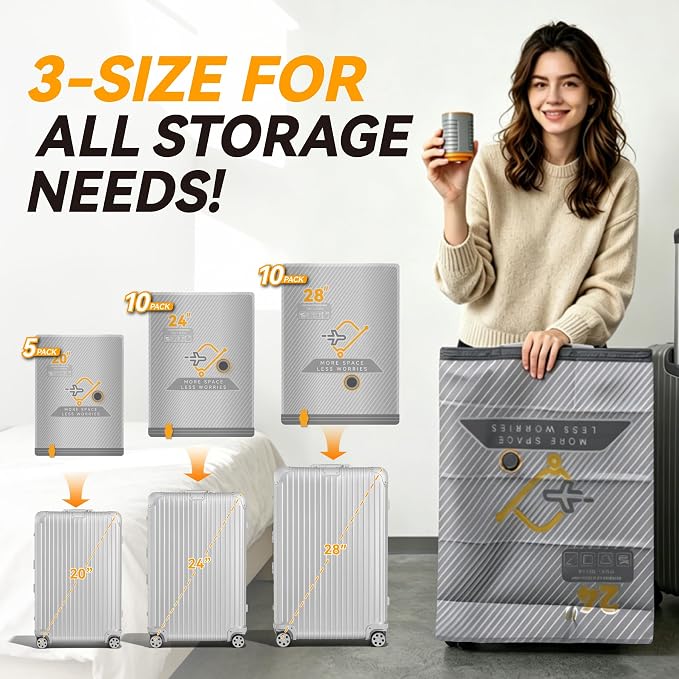 25-Pack Vacuum Bags for Travel with Wireless Rechargeable Pump | Carry-on Size Compression Packing Bags for Luggage & Suitcase, Space Saver for Clothes & Home Seasonal Storage, 3S Vacuum - Image 10