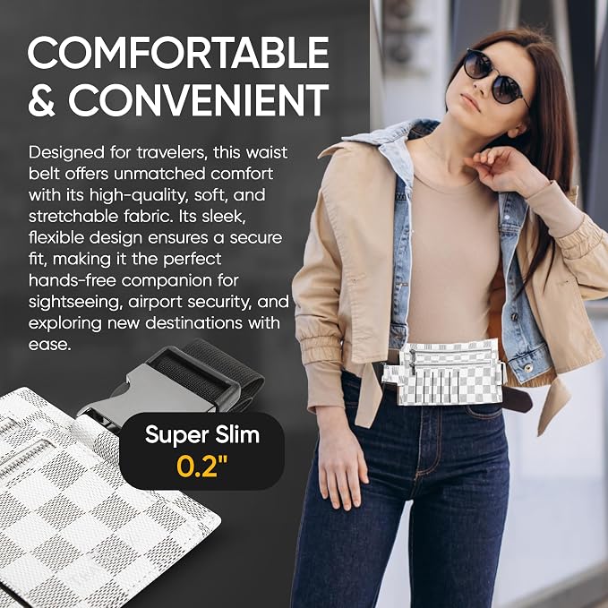 Luxury Travel Wallet – Hidden Money Belt, RFID-Blocking, Anti-Theft Passport Holder for Men & Women (White) - Image 2