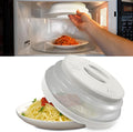 HOVER COVER Magnetic Microwave Splatter Cover - 12-Inch Collapsible - White | High Power, Stronger Magnetic Grip, BPA-Free Lid, Vented Plate Guard with Steam Vents, Dishwasher Safe, Space-Saving Storage by HoverCover