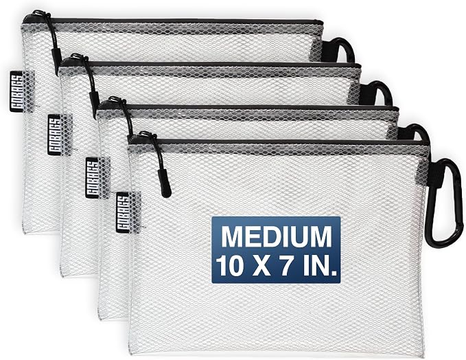 Air Production Medium Clear Zipper Pouch (4‑Pack) – Cable Organizer & Travel Gear Bag for Electronics, Camera Accessories, Tool Pouch & Small Tech Storage by Unknown