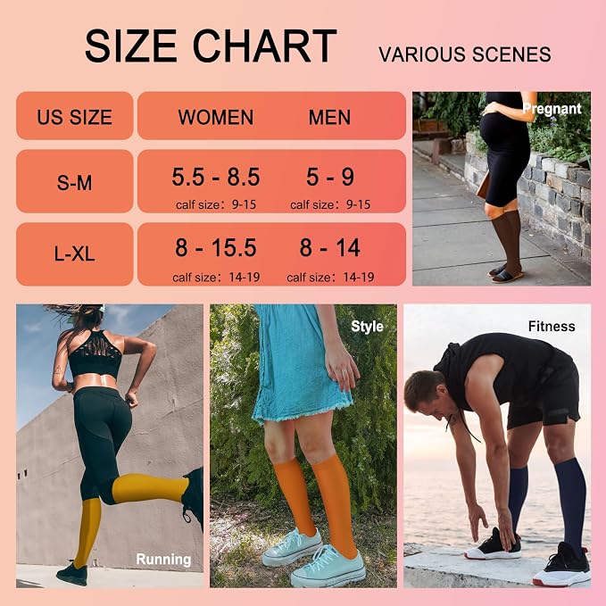 4 Pairs Compression Socks for Women Circulation-Best Support for Nurses,Running,Athletic,Travel - Image 6