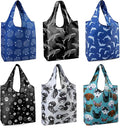 BeeGreen Animal Reusable Shopping Bags Cute Grocery Bag 6 Pack, Christmas Gift Bags Heavy-Duty Foldable Shopping Totes for Supermarket, Work & Travel, Large Washable Polyester Tote Bag with Handles by BeeGreen