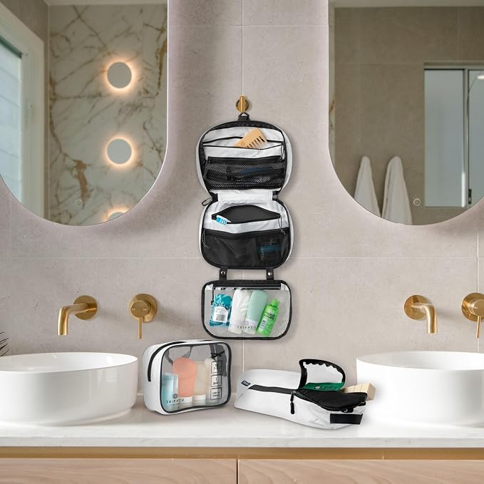 TRIPPED Travel Gear 3-Piece Travel Toiletry Bag Set | Includes Hanging Toiletry Bag, 311 TSA Liquid Bag, and Accessory Organizer Pouch with Lightweight Ripstop Construction - Image 8