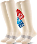 PULIOU Cooling Compression Socks for Women Men, 20-30 mmHg Circulation Knee High for Travel, Flying, Running, 2 Pairs by PULIOU