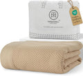 Threadmill Luxury Cotton Blankets for Queen Size Bed | All-Season 100% Cotton Queen Size Blanket | Herringbone Cozy, Soft Breathable Fall Thermal Blanket fits Full Size Bed, 90x92 | Beige | 100% Cotton, Herringbone Pattern, 90x92 in, Breathable, Moistu... by ThreadmillHomeLinen