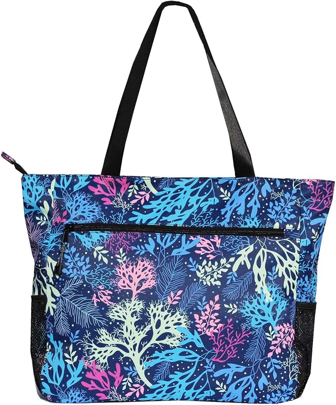 ESVAN LARGE BEACH BAG Water Resistant Lightweight 20 inch Women Oversize Tote Bag for Gym Beach Travel Pool Yoga Nurse - Image 6
