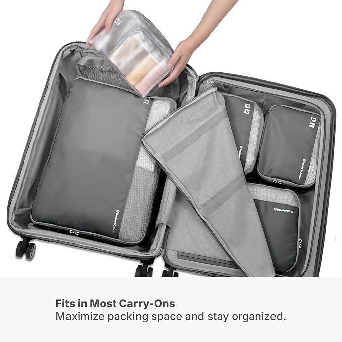 Traveler's Choice Cloverland Packing Cubes, 5-Piece Set, Dark Gray - Image 3