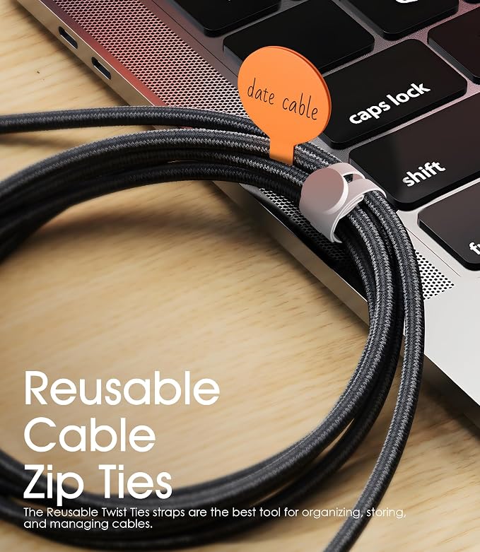 45Pcs Cable Labels and Silicone Cable Ties Set for Electronics | 30 Cable Ties+15 Cord Labels for Organizing Wires and Identification, Reusable Cable Management Set, Multicolor - Image 6